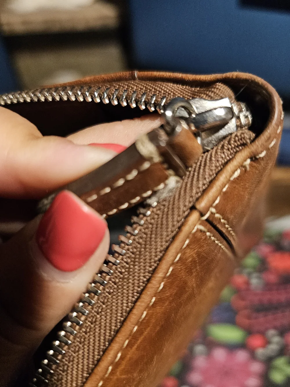 COACH Tan Leather Zip Wallet